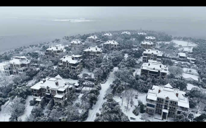 后官湖雪景 世茂龙湾雪景 别墅 别墅雪景