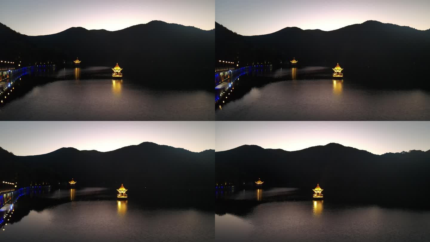 江西九江庐山如琴湖清晨航拍