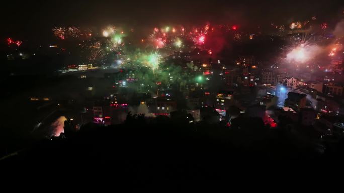 过年春节烟花4K，幸福团圆无噪点超清