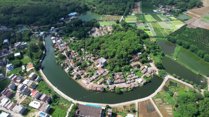 惠州博罗湖镇镇高空大景