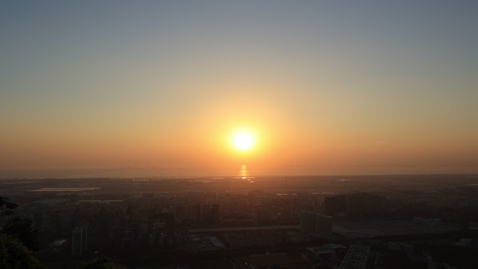 夕阳日落延时摄影