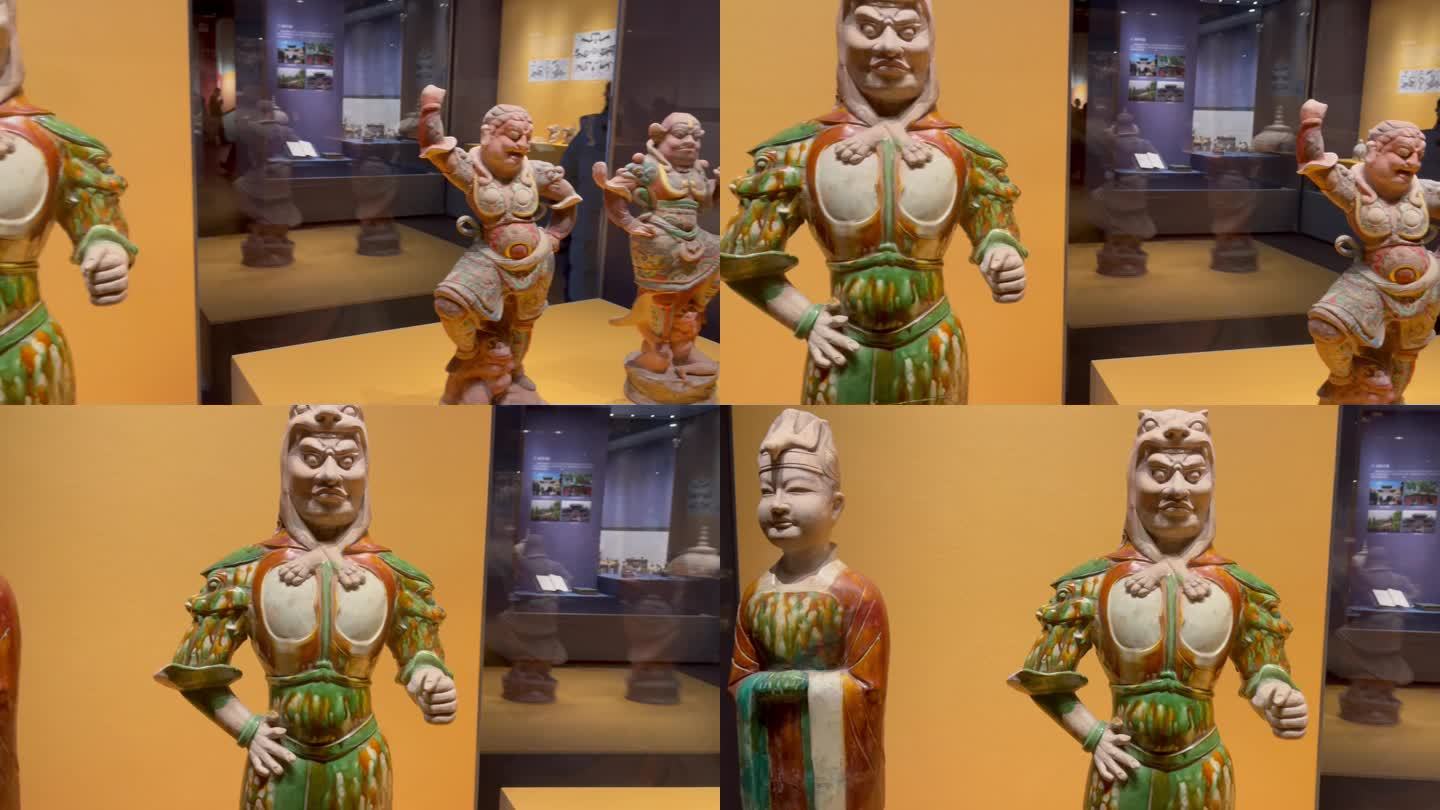 博物馆三彩陶俑