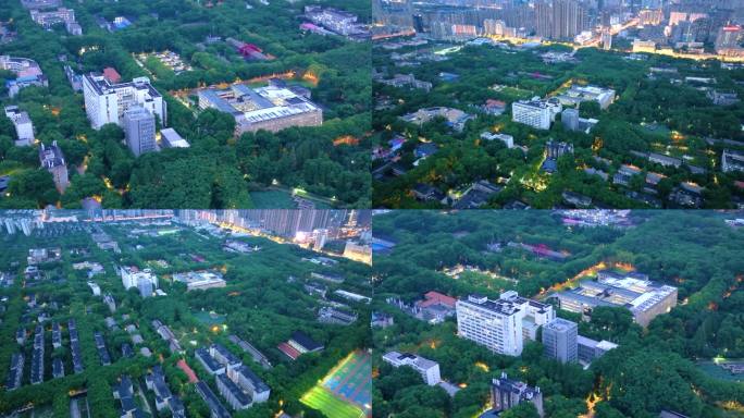 湖北武汉华中科技大学航拍校园风景风光美景