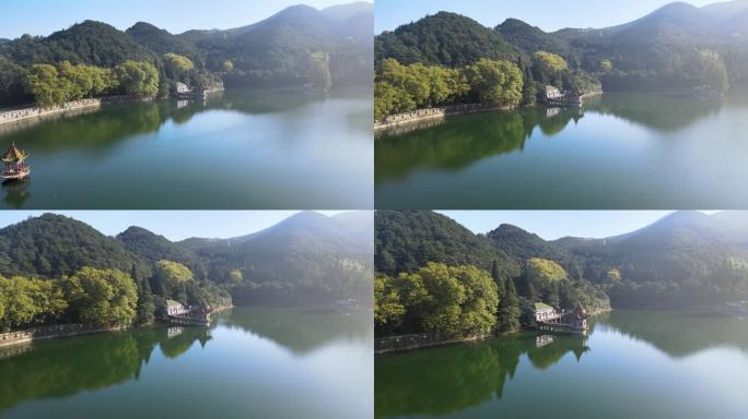 江西九江庐山如琴湖清晨风光山景唯美