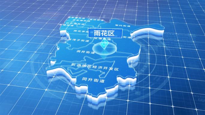 雨花区蓝色三维科技区位地图