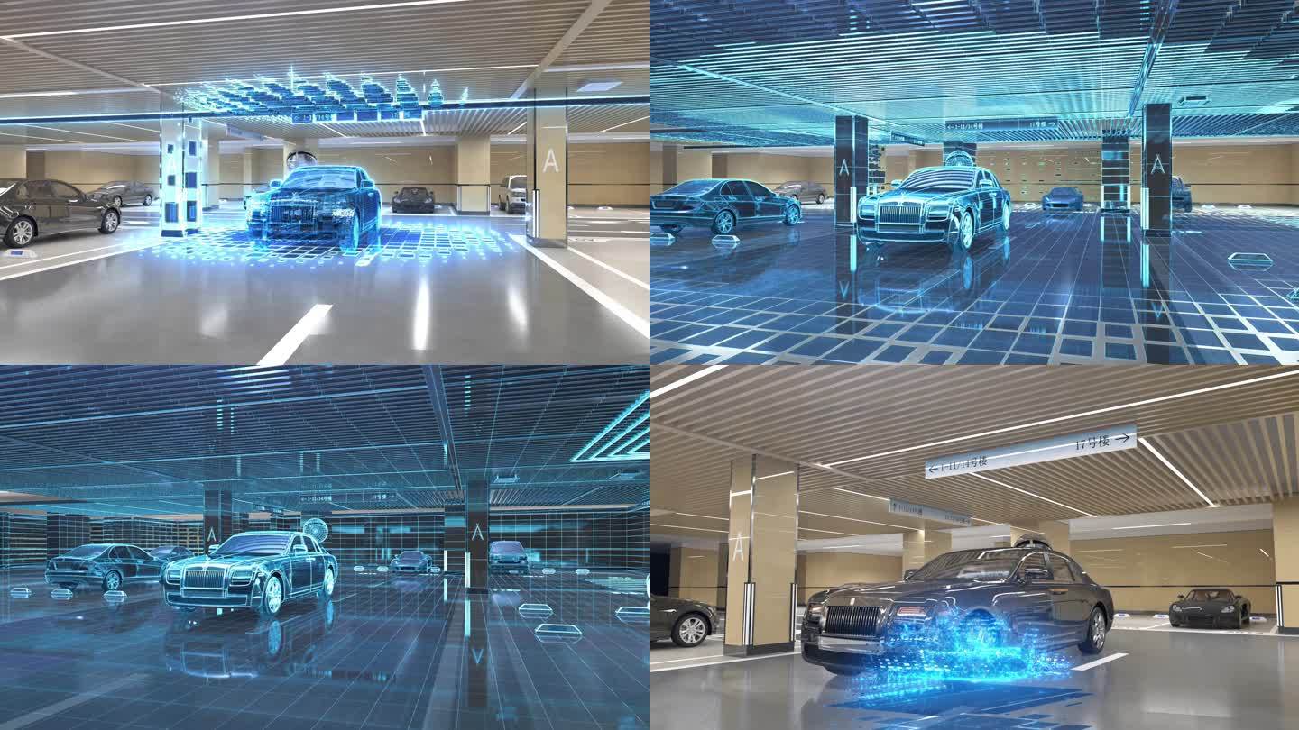 科技停车场智慧停车场智慧停车虚拟现实转换