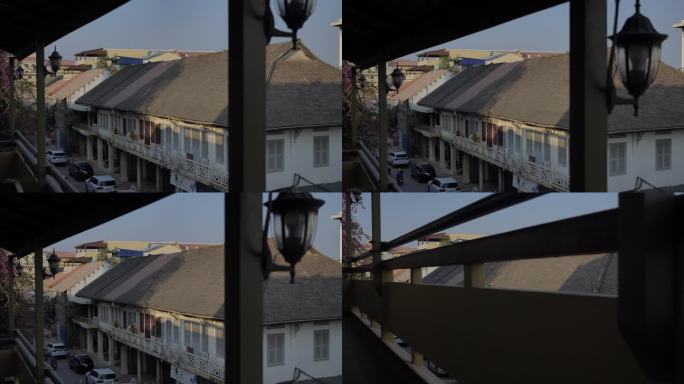 东盟东南亚柬埔寨马德望老街道法国殖民建筑