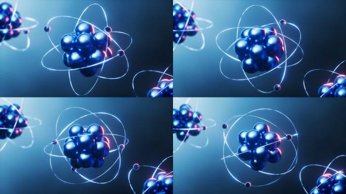 微观物理原子结构物理科学概念三维渲染