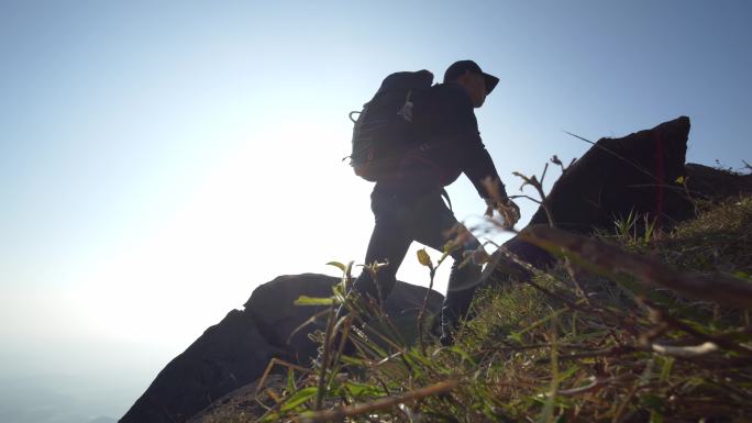 登山攀登励志奋斗开拓进取勇往直前