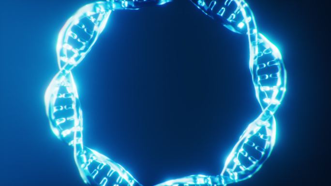 生物DNA与霓虹灯光效果3D渲染