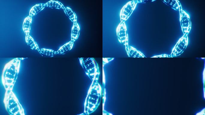 生物DNA与霓虹灯光效果3D渲染