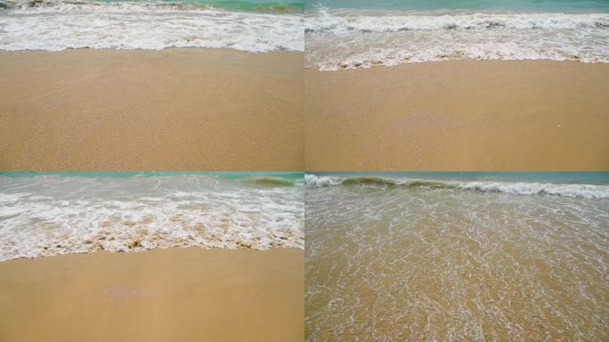 海南三亚大东海海浪拍打沙滩