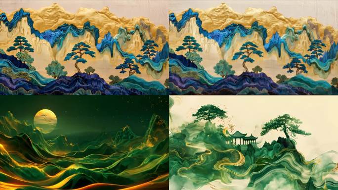 中国风意境山水，彩色写意中式风景【2】