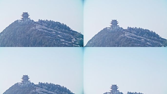 四川峨眉山 金顶 云端 清晨 雪景