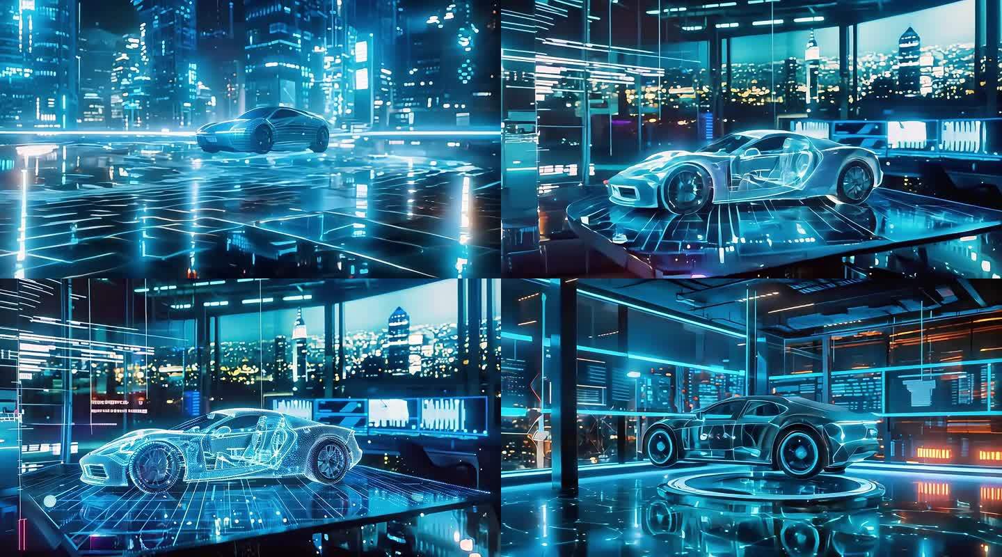 虚拟世界科技新能源汽车片头素材