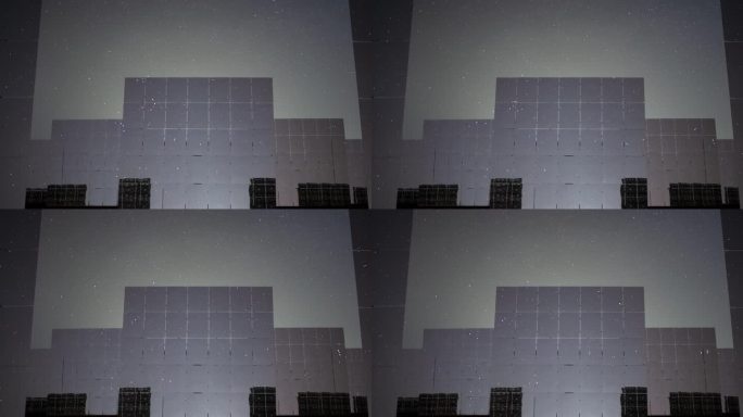 光热塔式熔岩发电站电星空延时