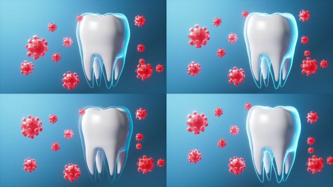 人类牙齿抵御细菌病毒保护牙齿牙齿健康动画