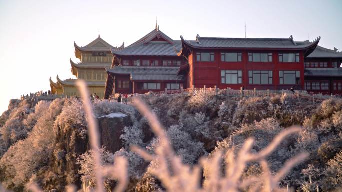 峨眉山金顶雪景