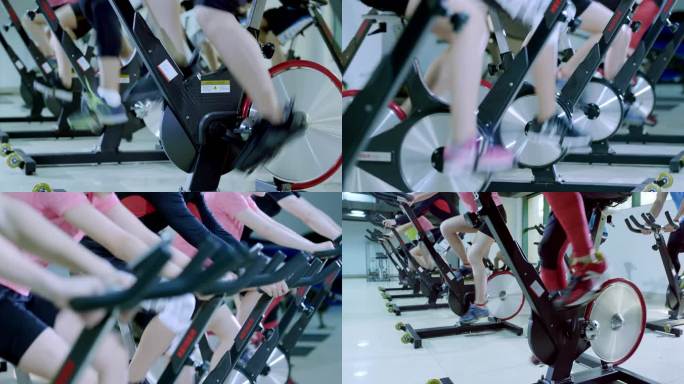 4k-健身房运动健身动感单车有氧运动锻炼