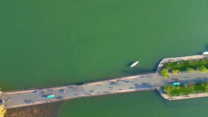 杭州西湖断桥美景航拍