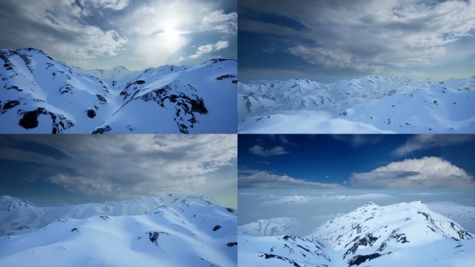 4K雪山茫茫雪原无尽雪地