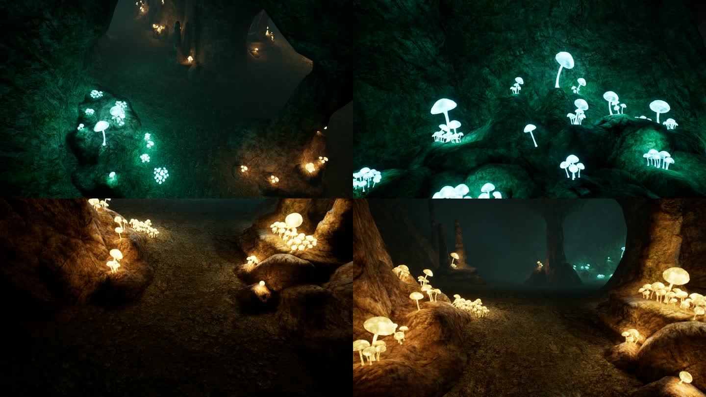 4K神秘洞穴内神奇魔法植物