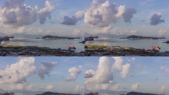 深圳港口和香港机场、港珠澳大桥延时摄