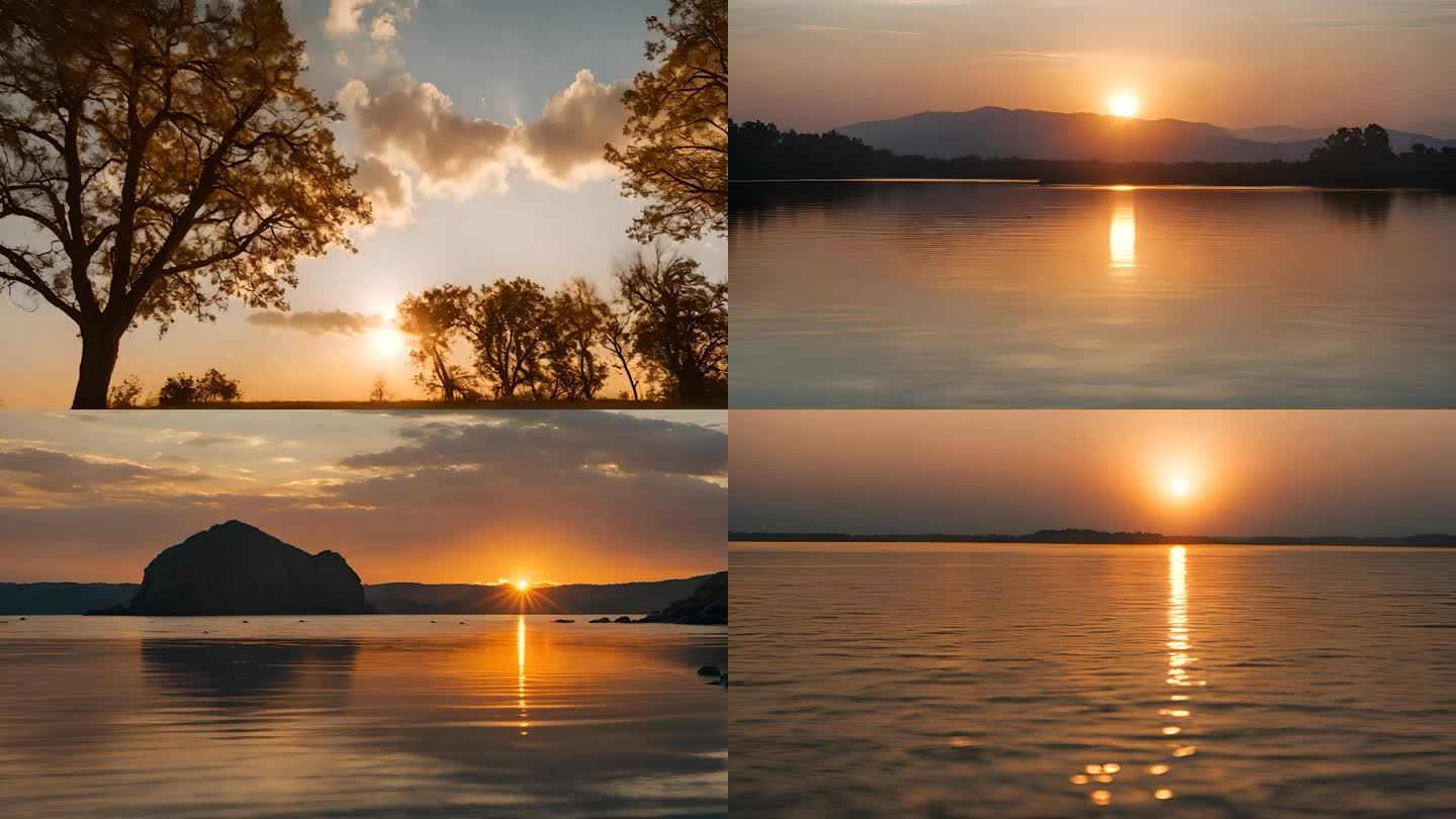 夕阳下的大美河山