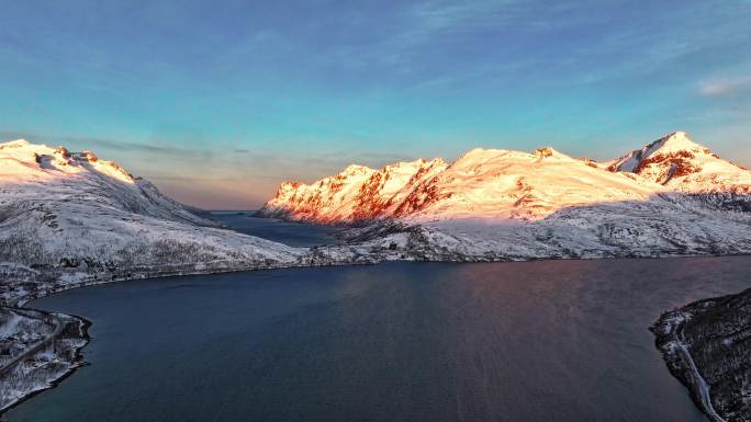 4K延时航拍挪威特罗姆瑟雪景