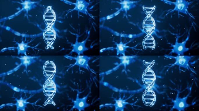 神经元细胞生物DNA基因概念8K三维渲染
