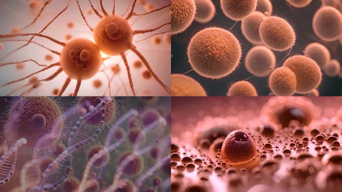 【原创4K】细胞演化过程病变生病癌变病毒