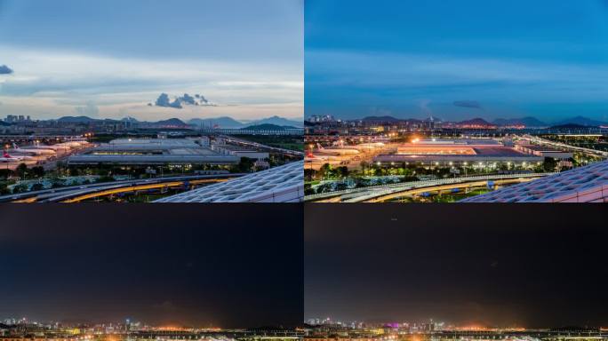 深圳机场货机停机坪和货站延时摄影