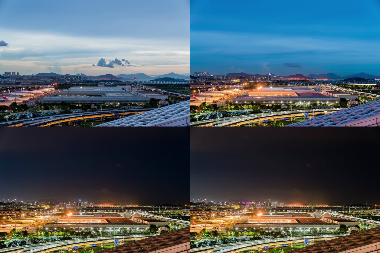 深圳机场货机停机坪和货站延时摄影
