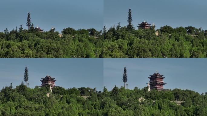 铜川旅游药王山铜川地标景点药王山雕像