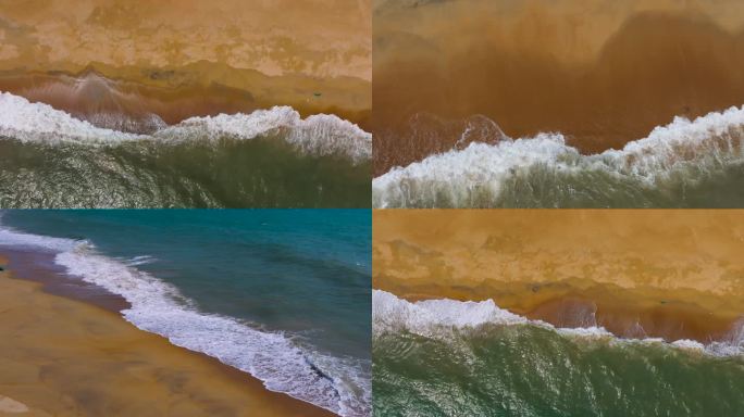 海南海岸线沙滩海浪海洋升格视频