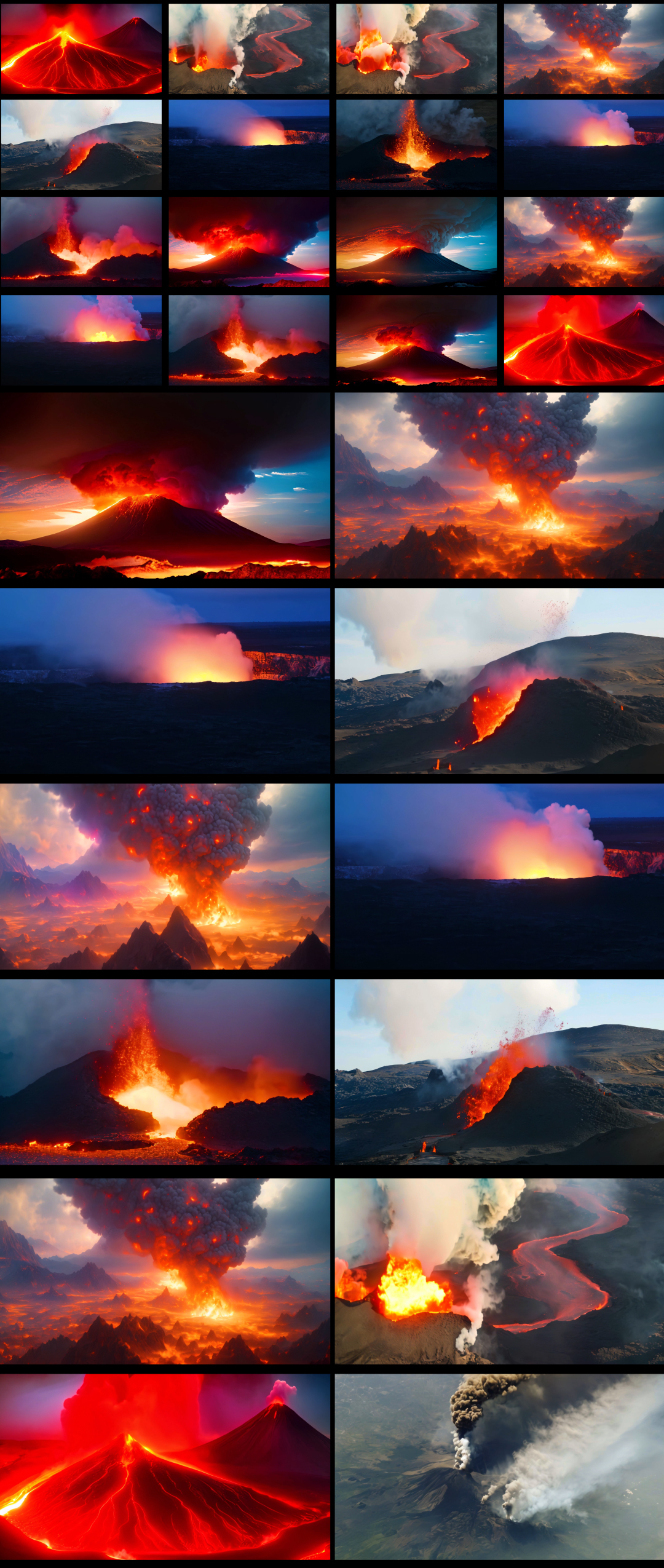 火山喷发岩浆涌动