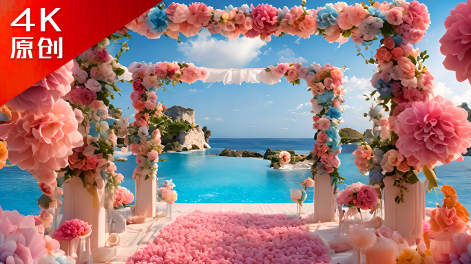海边婚礼花园酒店浪漫布置