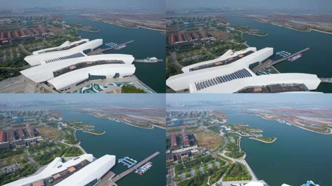 天津滨海新区国家海洋博物馆秋季建筑风光