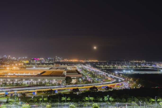 飞机降落和深圳机场进场道路、航空物流货站