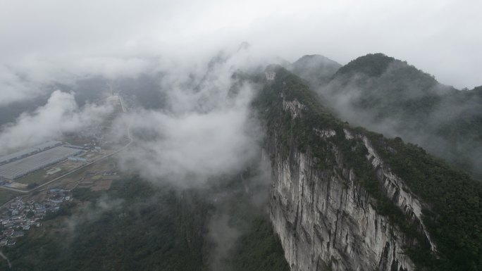 [合集]高山悬崖峭壁云间穿云航拍环绕