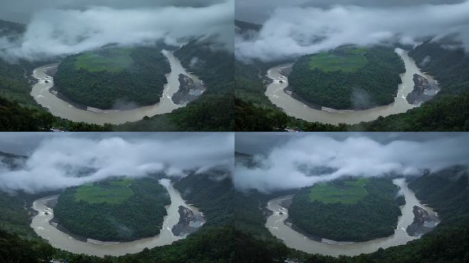 西藏墨脱县雅鲁藏布江果果糖大拐弯高山延时