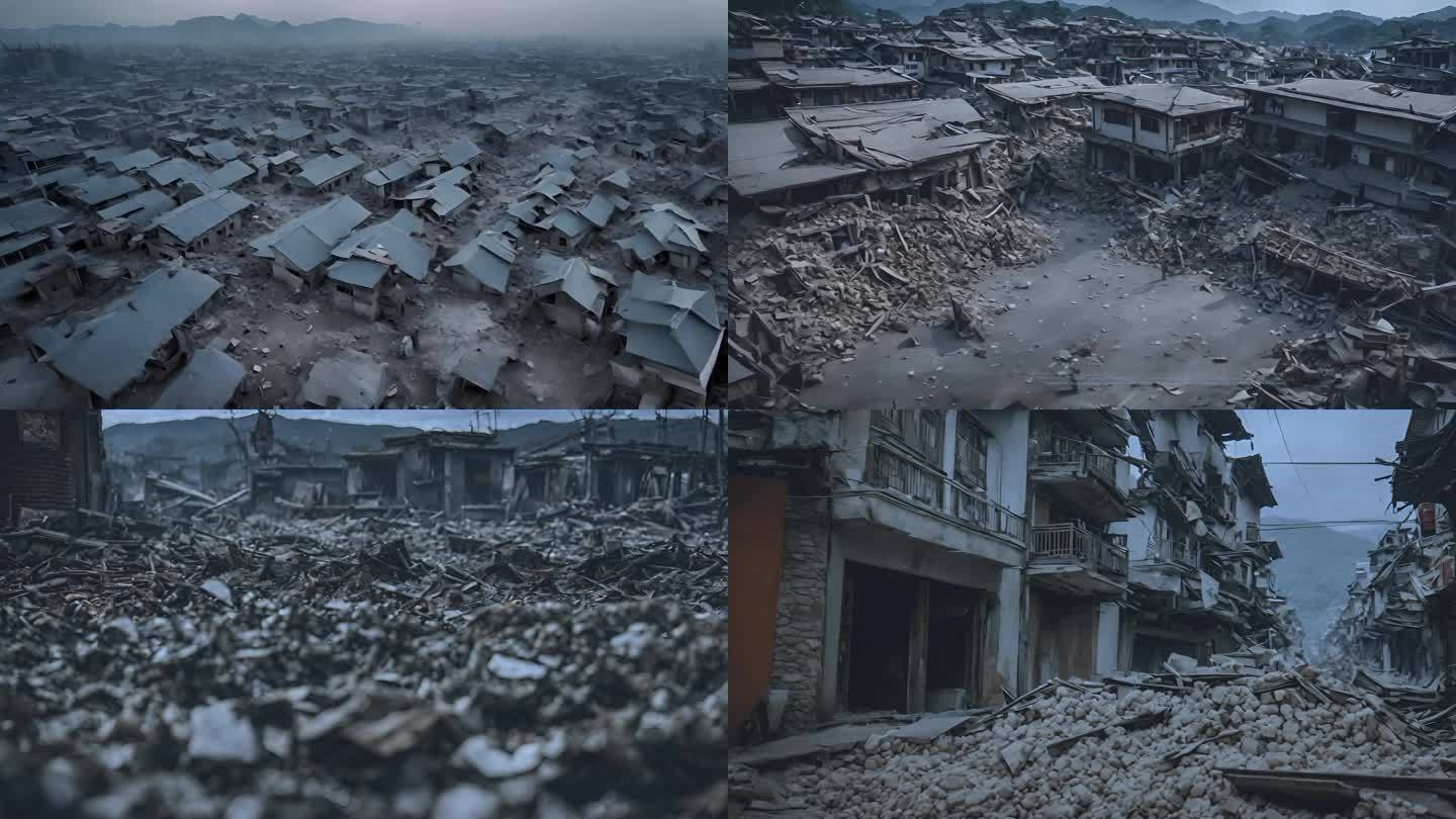 大地震废墟中失去家人的孩子 绝望的眼神