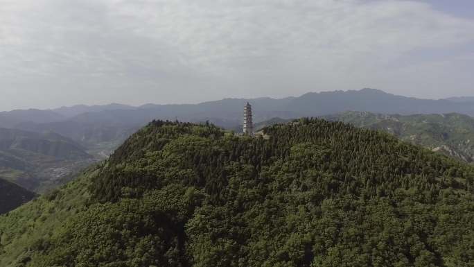 蓝田县城风景古迹航拍