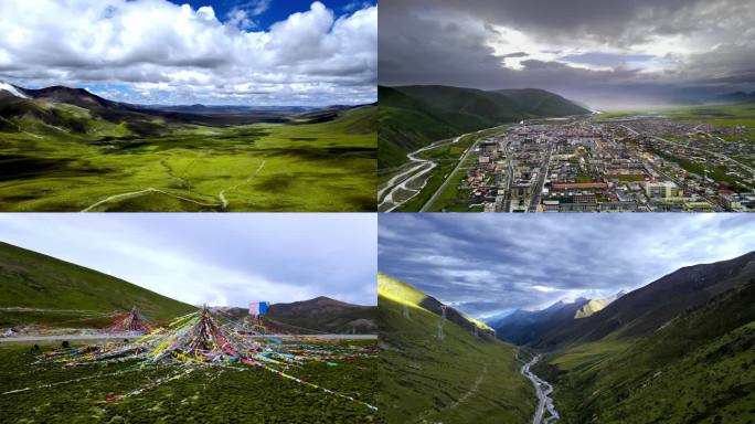 西藏沿途风景大好河山宣传片旅游航拍云南