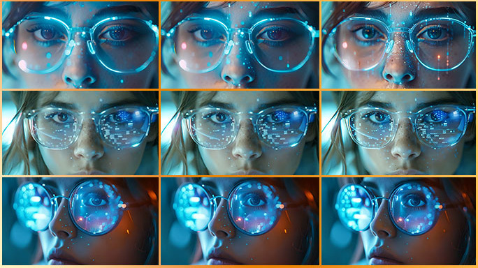 数字化眼镜 VR眼镜AR全息投影镜片科技