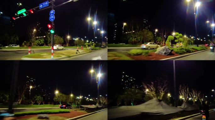 城市马路夜景汽车窗外的风景视频素材40