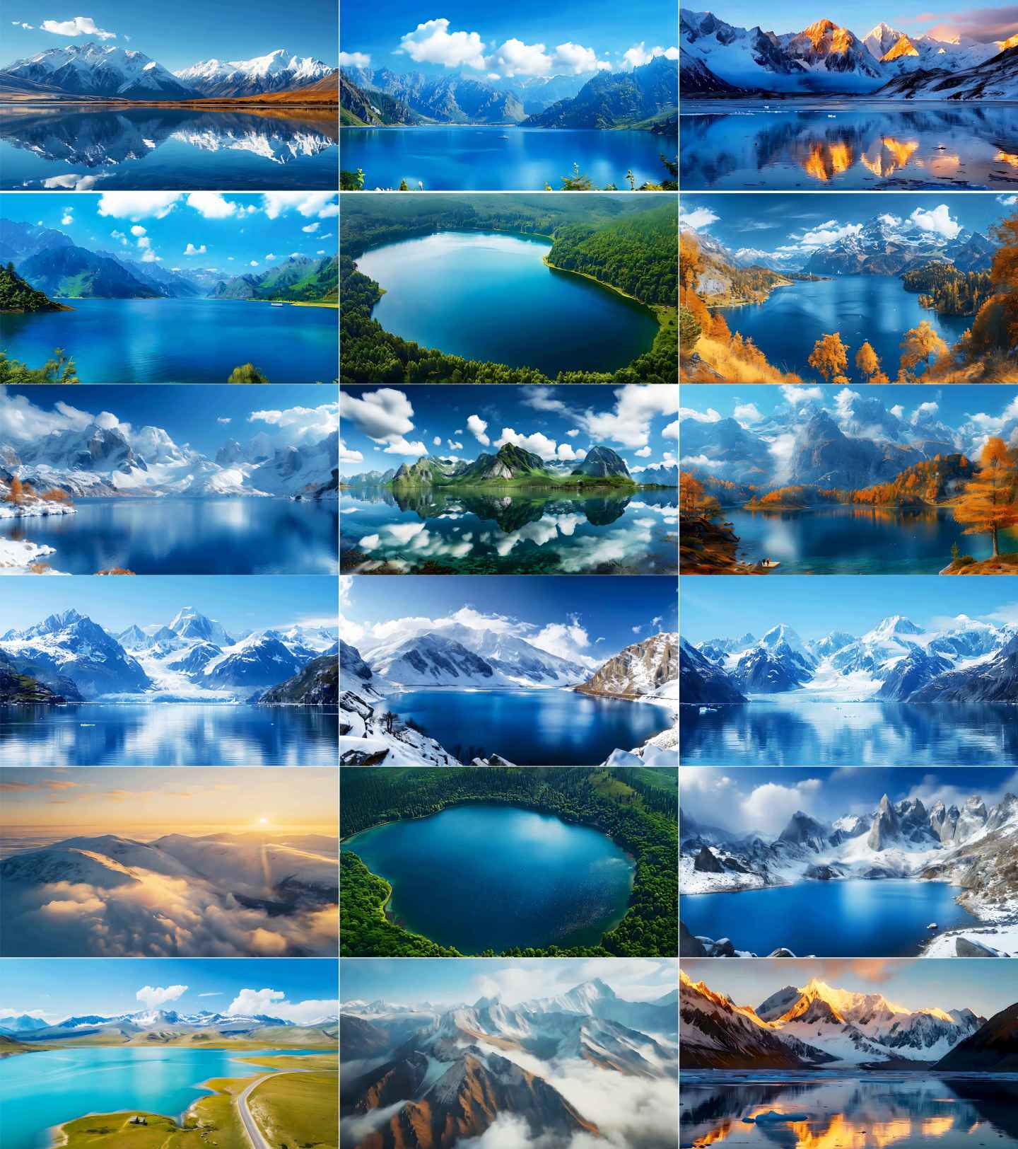 高原雪山湖泊-自然生态美景
