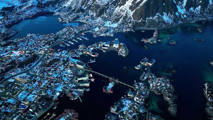 4K航拍挪威斯沃尔维尔城市美景
