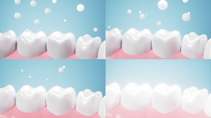 牙齿美白洗牙刷牙概念动画