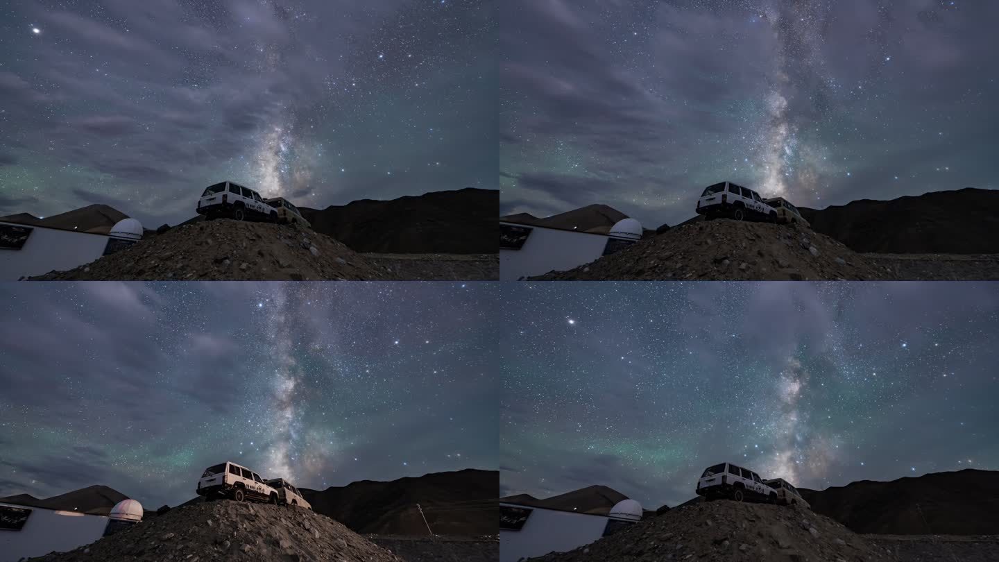 西藏阿里地区暗夜公园灯塔雷达银河延时